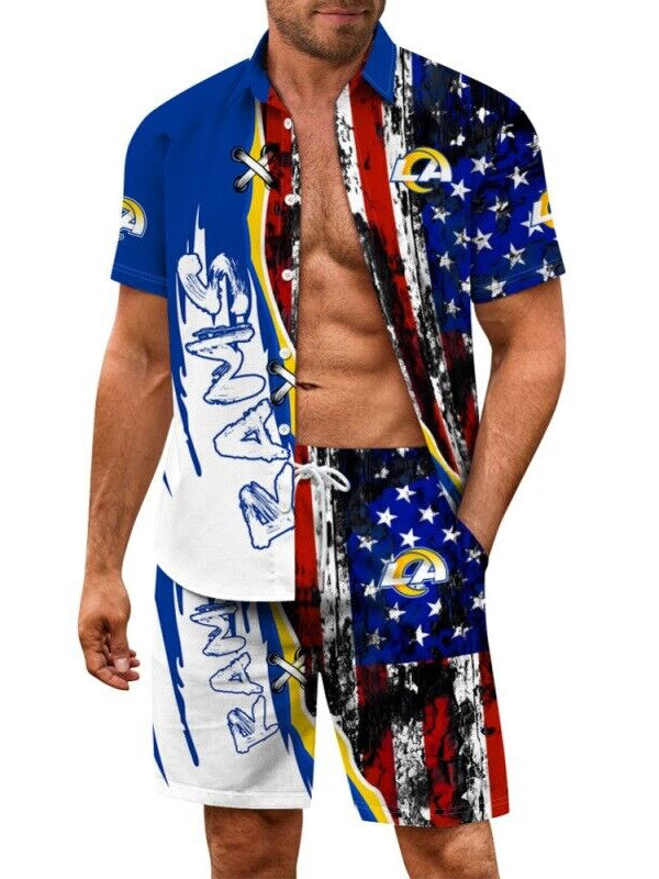Los Angeles Rams Combo Hawaiian Shirt and Shorts AZBTHWSS000075