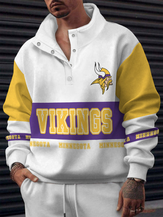 Minnesota Vikings Casual Colorful Stand Collar Sweatshirt AZBTSCSW000587