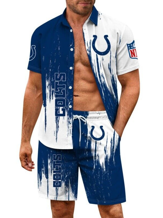 Indianapolis Colts Combo Hawaiian Shirt and Shorts AZBTHWSS000130