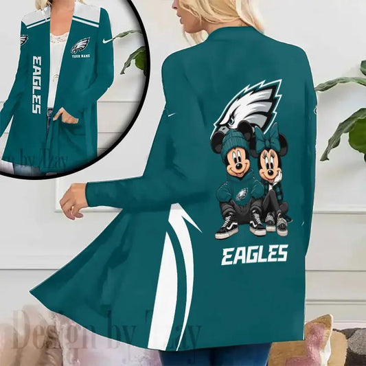 Philadelphia Eagles Women Patch Pocket Cardigan BT154