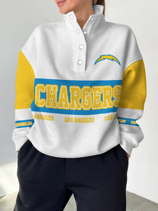 Los Angeles Chargers Casual Colorful Stand Collar Sweatshirt AZBTSCSW000491