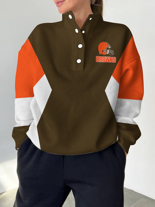 Cleveland Browns Casual Colorful Stand Collar Sweatshirt AZBTSCSW000259