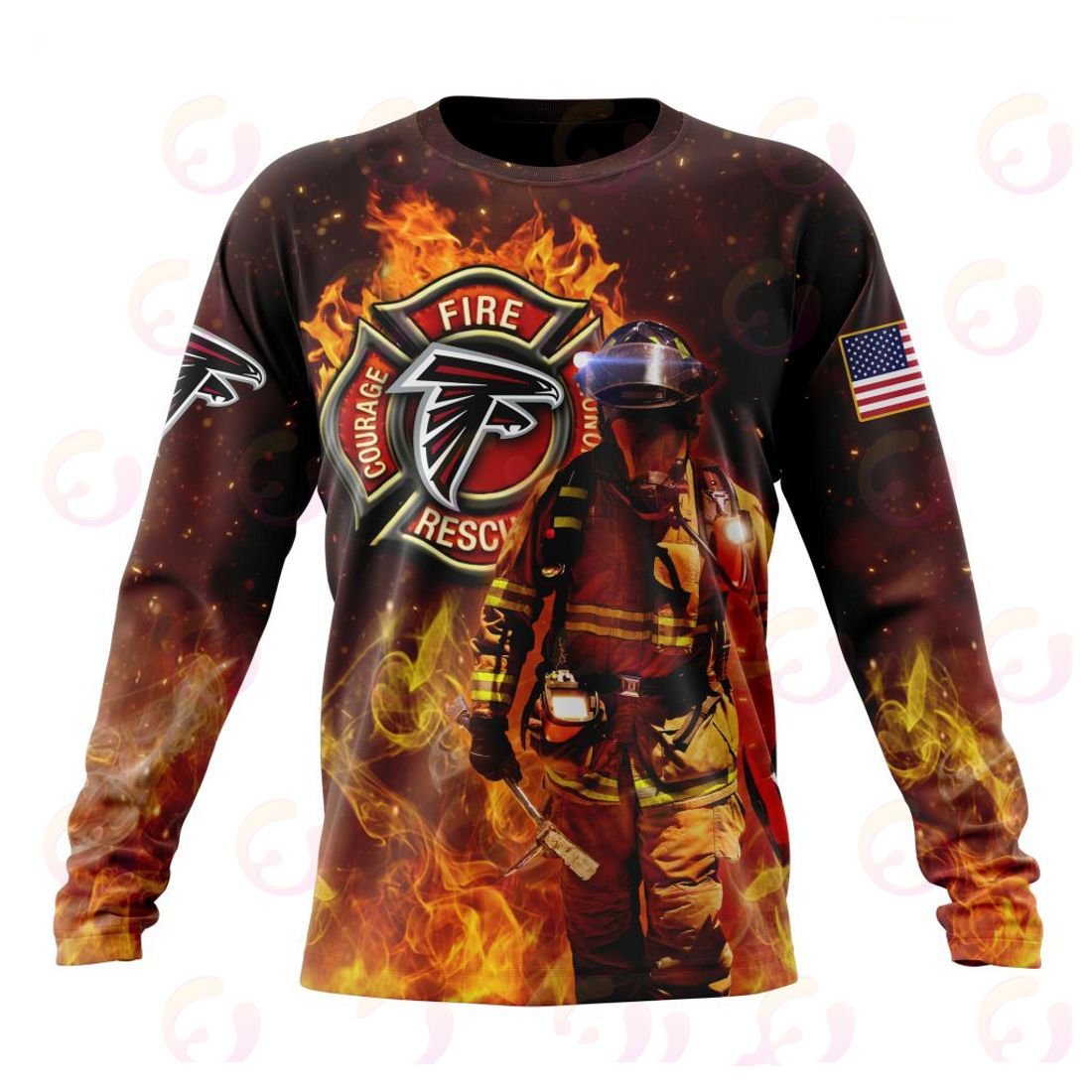 Atlanta Falcons Honor Firefighters – First Responders All Over Printed T-shirt Sweatshirt Hoodie AZCHD825