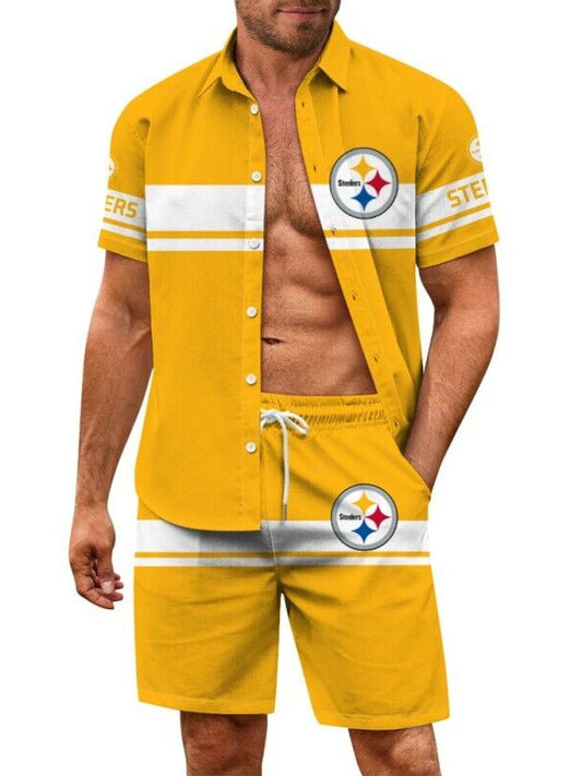 Pittsburgh Steelers Combo Hawaiian Shirt and Shorts AZBTHWSS000227
