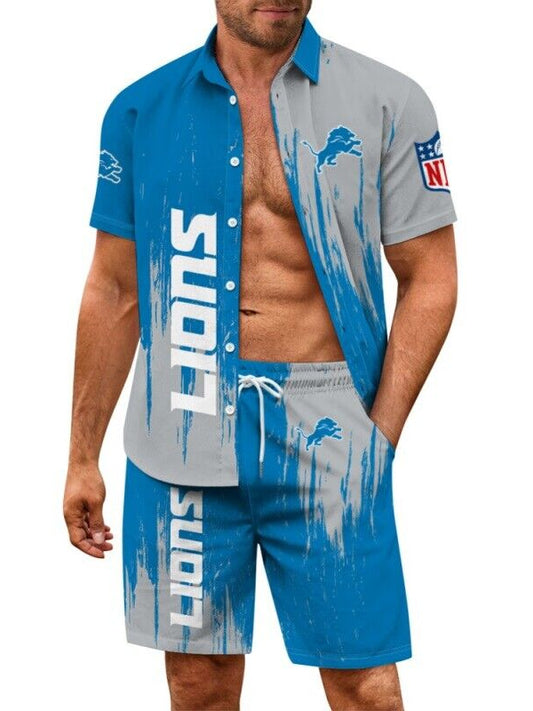 Detroit Lions Combo Hawaiian Shirt and Shorts AZBTHWSS000238