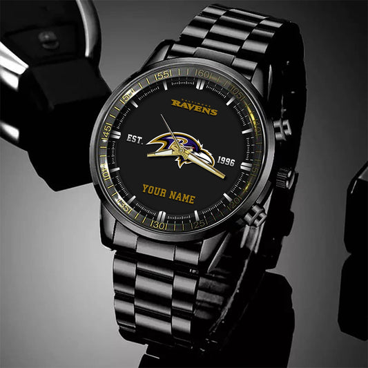 Baltimore Ravens Black Fashion Watch Gifts For Sport Fans AZWATCH057