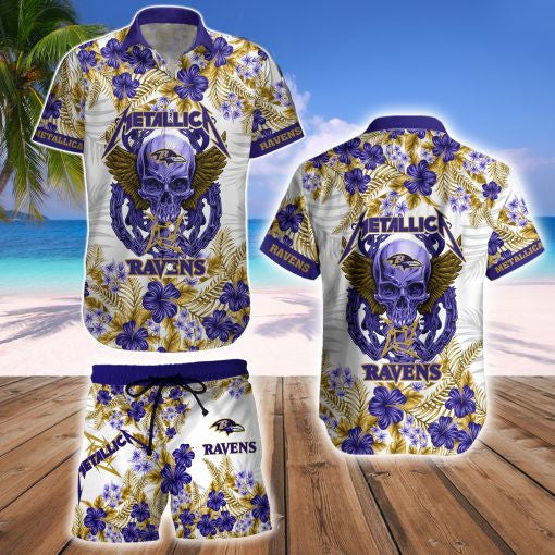 Baltimore Ravens Hawaii Shirt & Shorts BG327