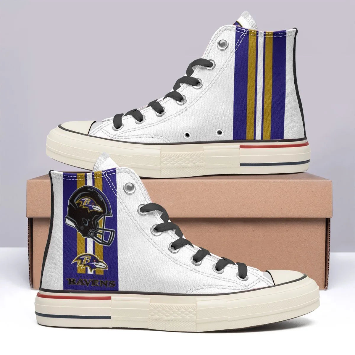 Baltimore Ravens High Top Canvas Shoes 20