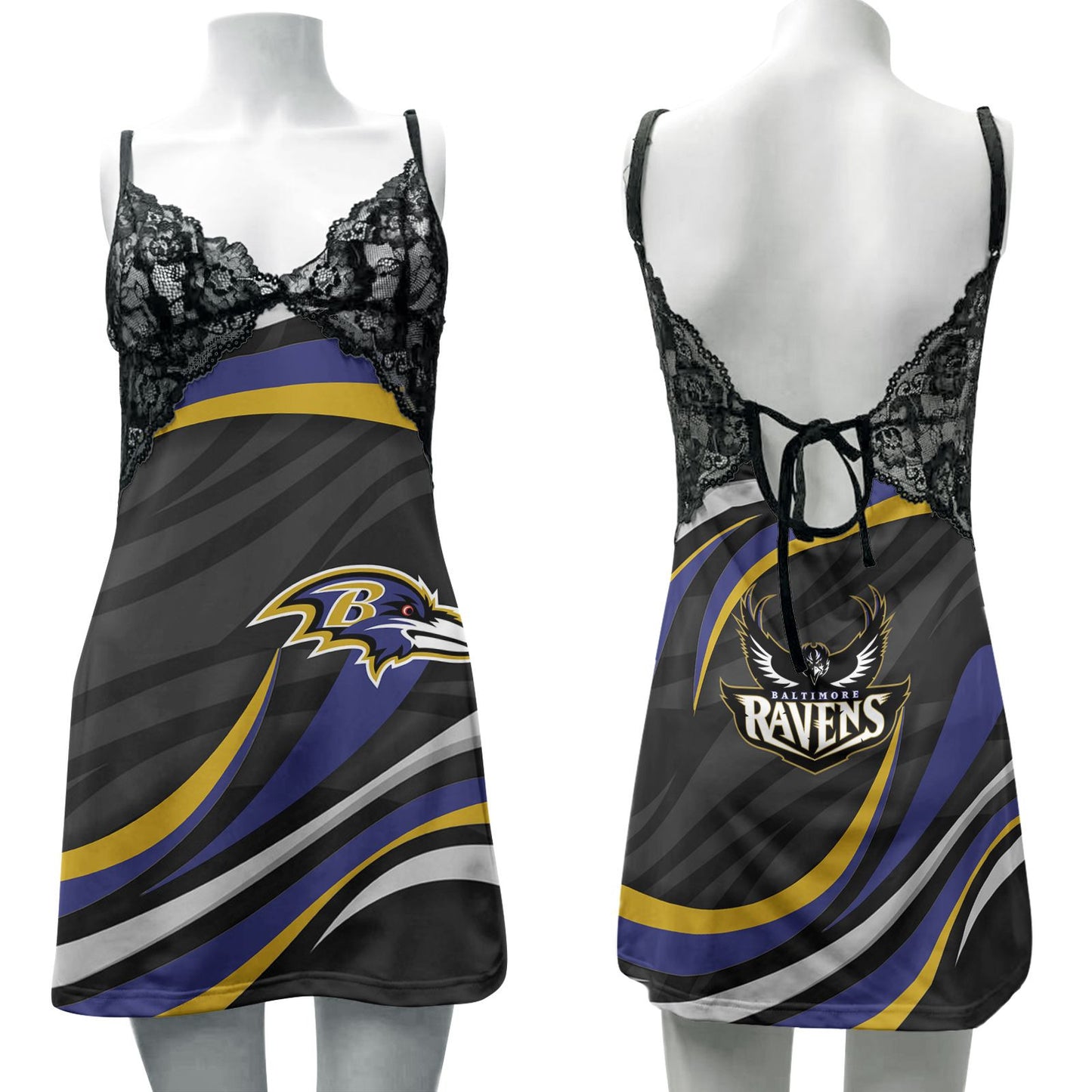 Baltimore Ravens Lace Back Strap Slip Dress 18-1