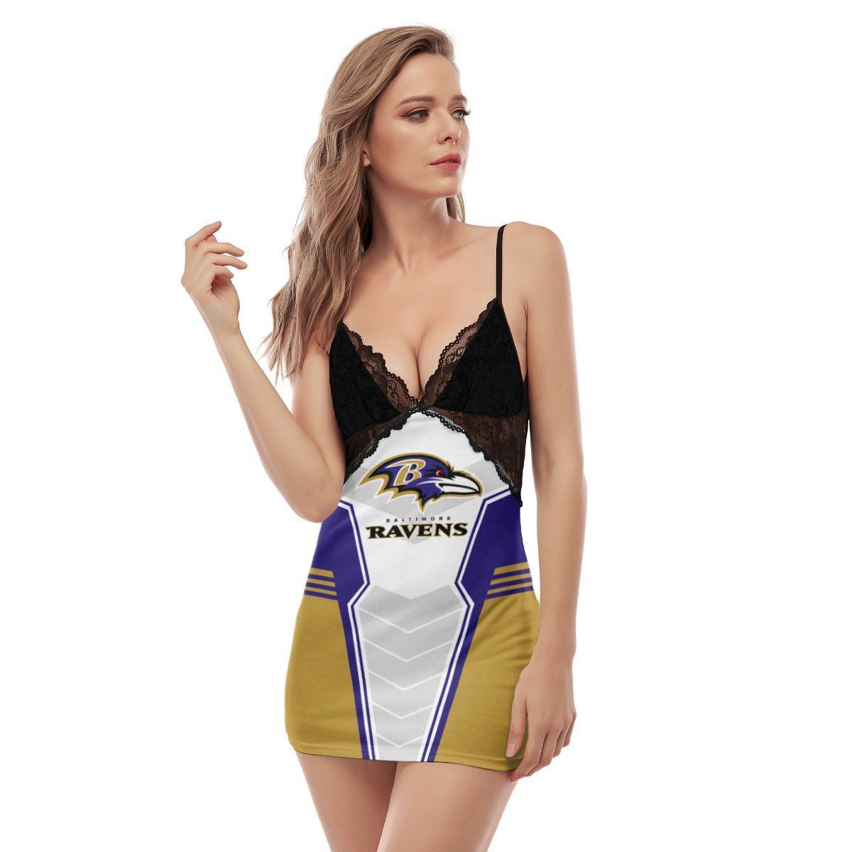 Baltimore Ravens Lace Back Strap Slip Dress 351