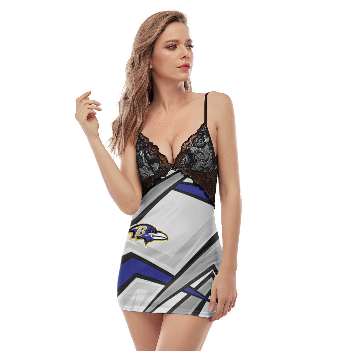 Baltimore Ravens Lace Back Strap Slip Dress 488