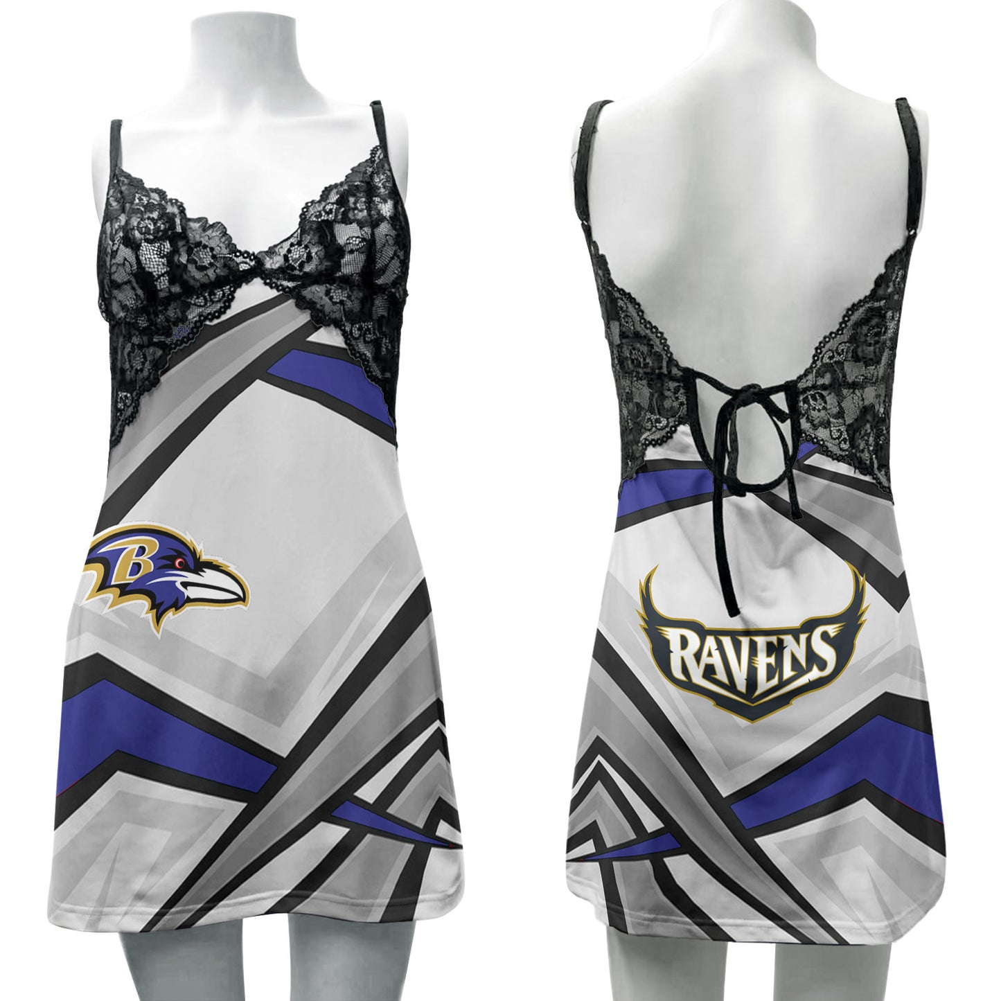 Baltimore Ravens Lace Back Strap Slip Dress 488