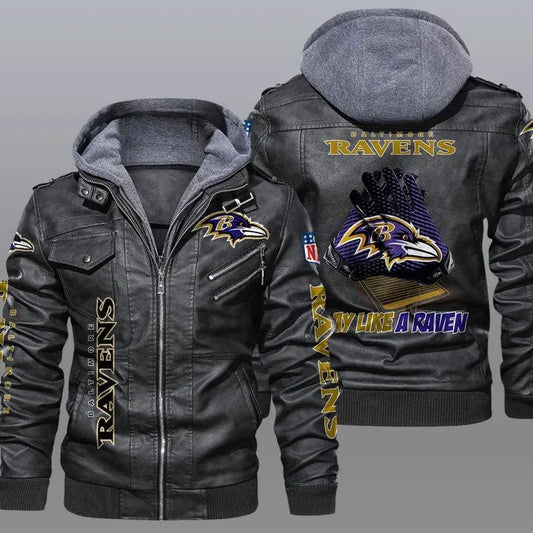 Baltimore Ravens Leather Jacket 03