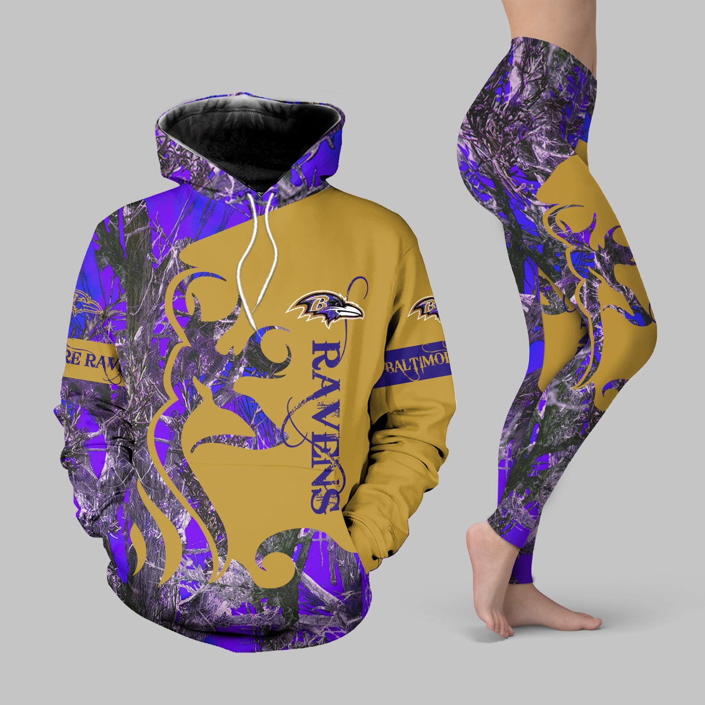 Baltimore Ravens Leggings And Hoodie BG34