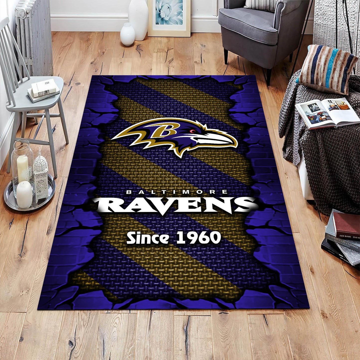 Baltimore Ravens Rectangle Rug BGRERUG124
