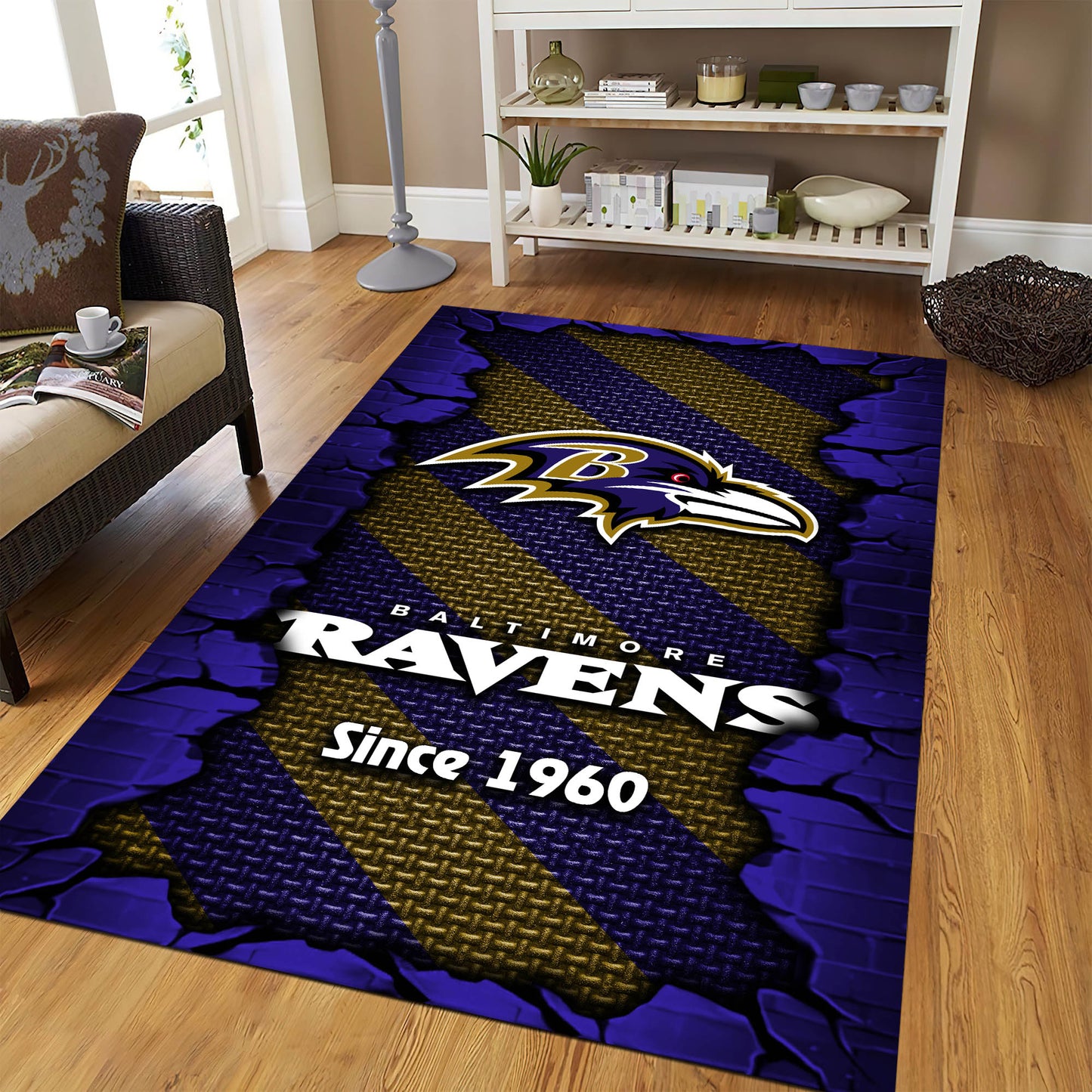Baltimore Ravens Rectangle Rug BGRERUG124