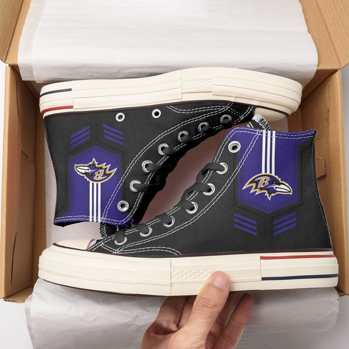 Baltimore Ravens New High Top Canvas Shoes 60