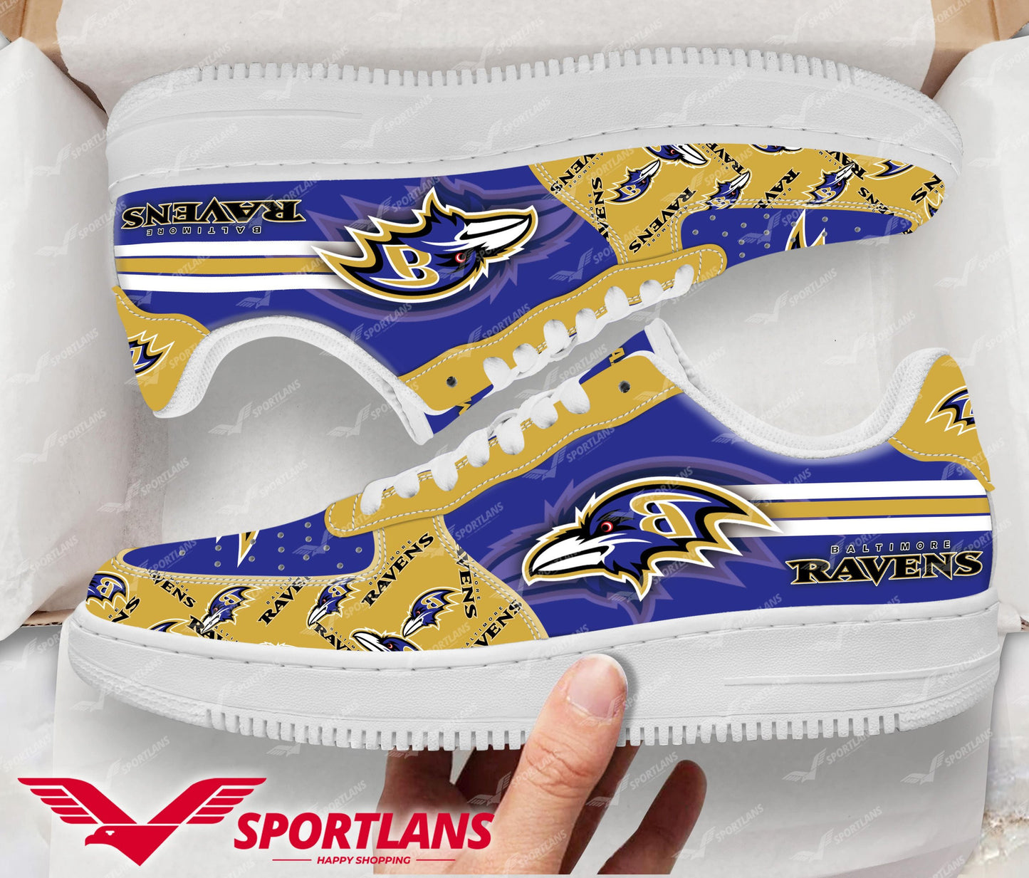 Baltimore Ravens NFL Personalized Air Force 1 Shoes