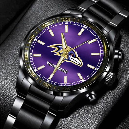 Baltimore Ravens Black Fashion Watch Gifts For Sport Fans AZWATCH035