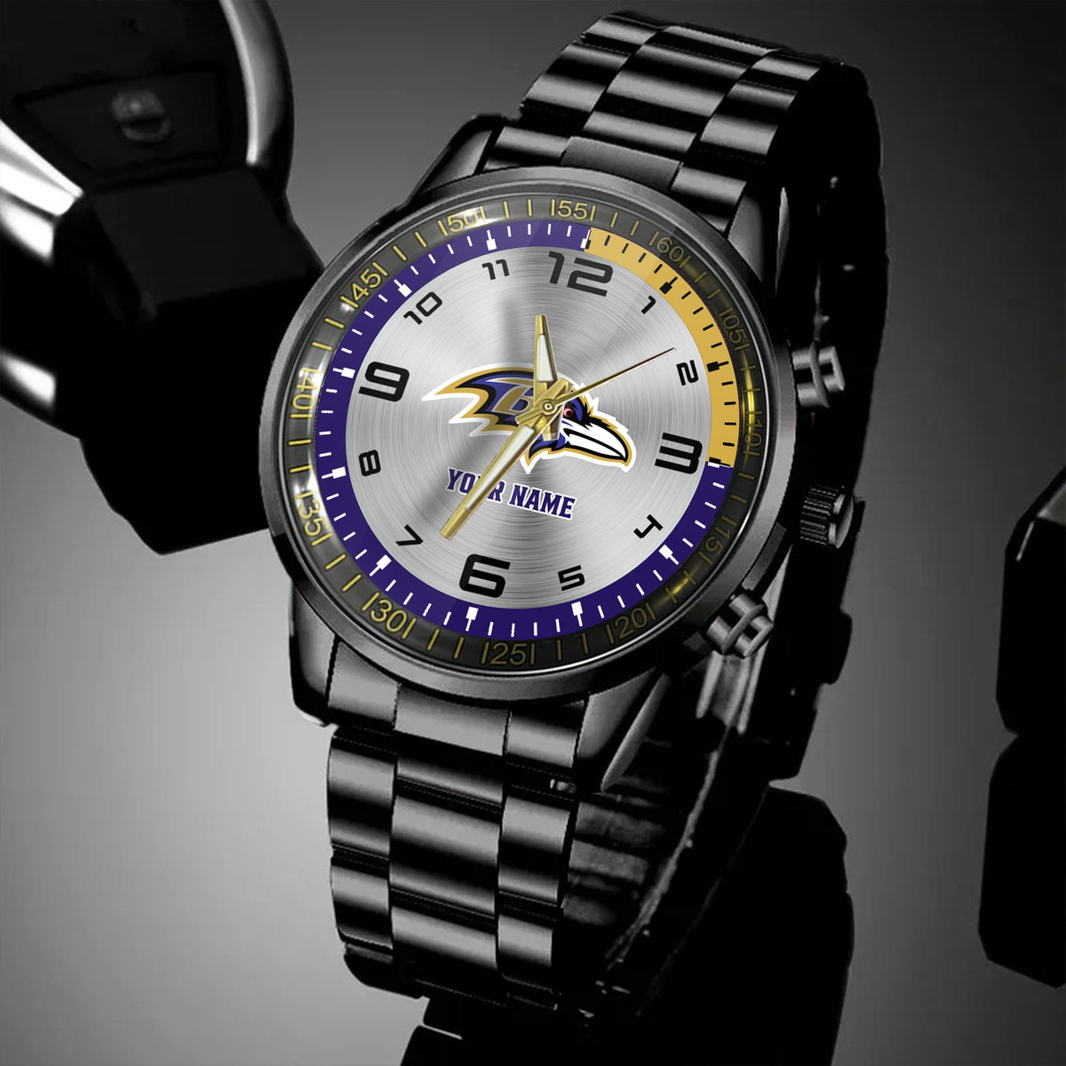 Baltimore Ravens Black Fashion Watch Gifts For Sport Fans AZWATCH003