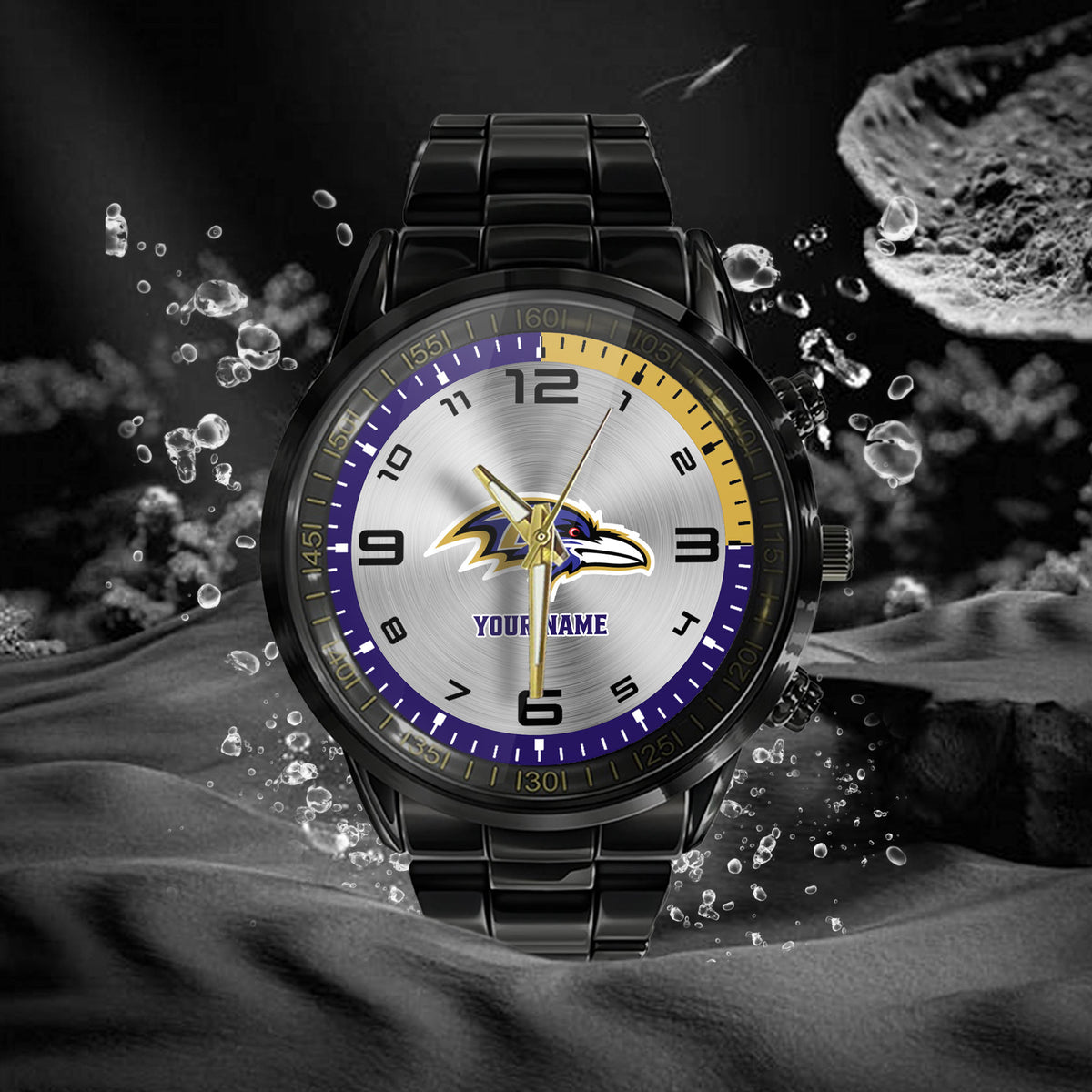 Baltimore Ravens Black Fashion Watch Gifts For Sport Fans AZWATCH003