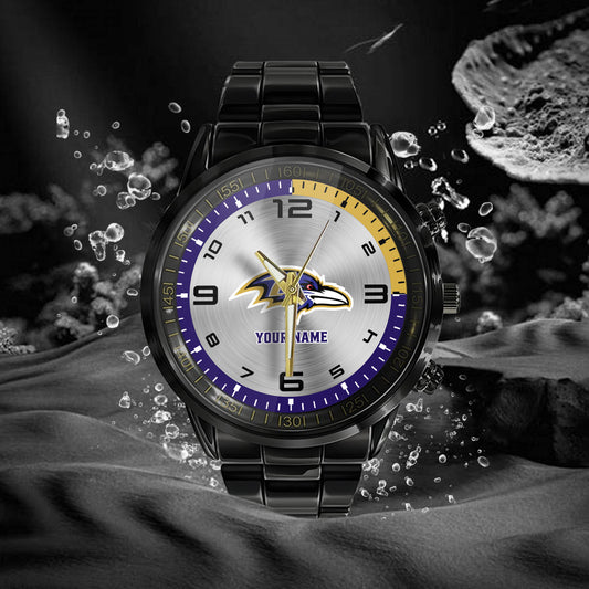 Baltimore Ravens Black Fashion Watch Gifts For Sport Fans AZWATCH003