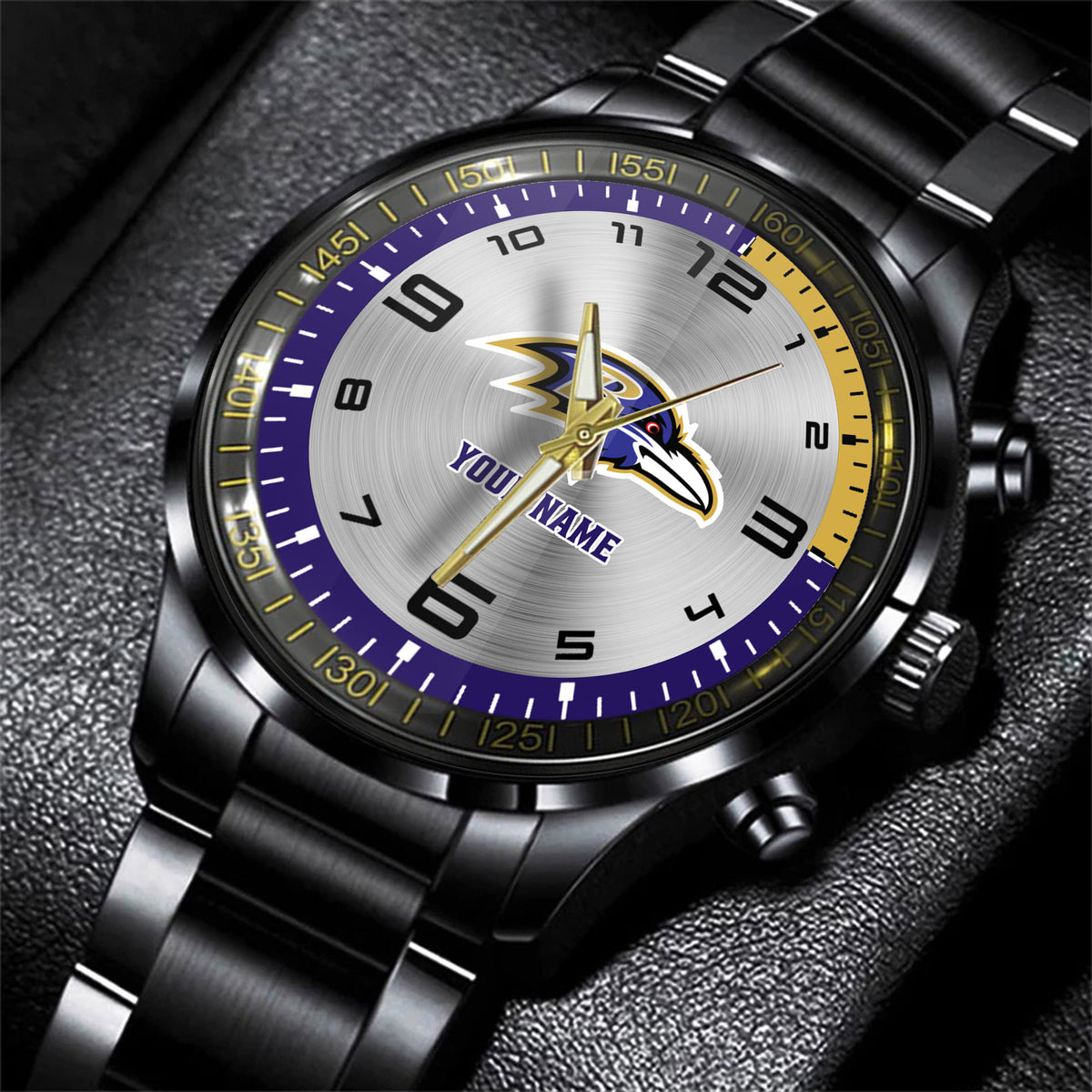 Baltimore Ravens Black Fashion Watch Gifts For Sport Fans AZWATCH003