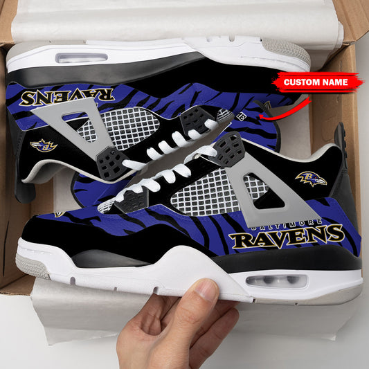 Baltimore Ravens Personalized AJ4 Sneaker BG135
