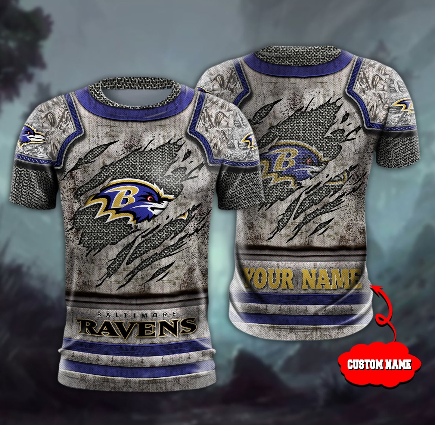 Baltimore Ravens Personalized All Over Printed 591
