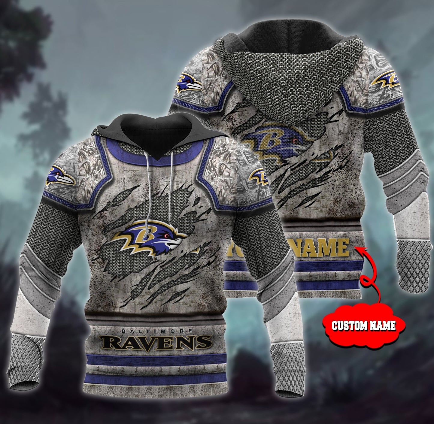 Baltimore Ravens Personalized All Over Printed 591