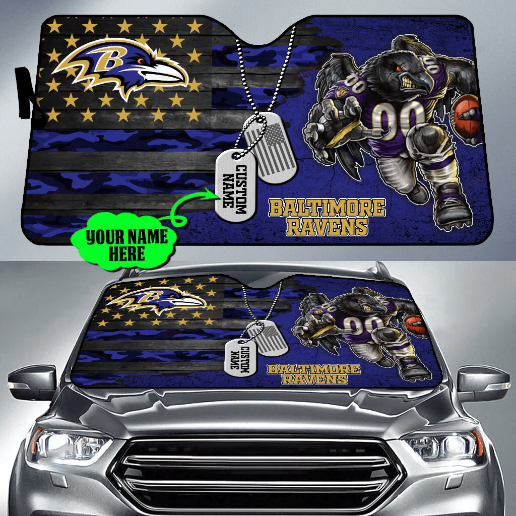Baltimore Ravens Personalized Auto Sun Shade BG33