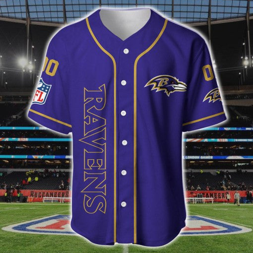 Baltimore Ravens Personalized Baseball Jersey BG196