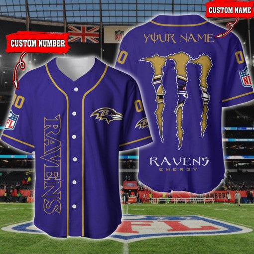 Baltimore Ravens Personalized Baseball Jersey BG196