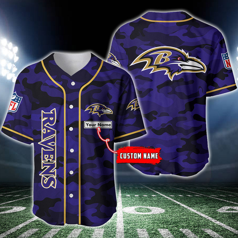 Baltimore Ravens Personalized Baseball Jersey BG220