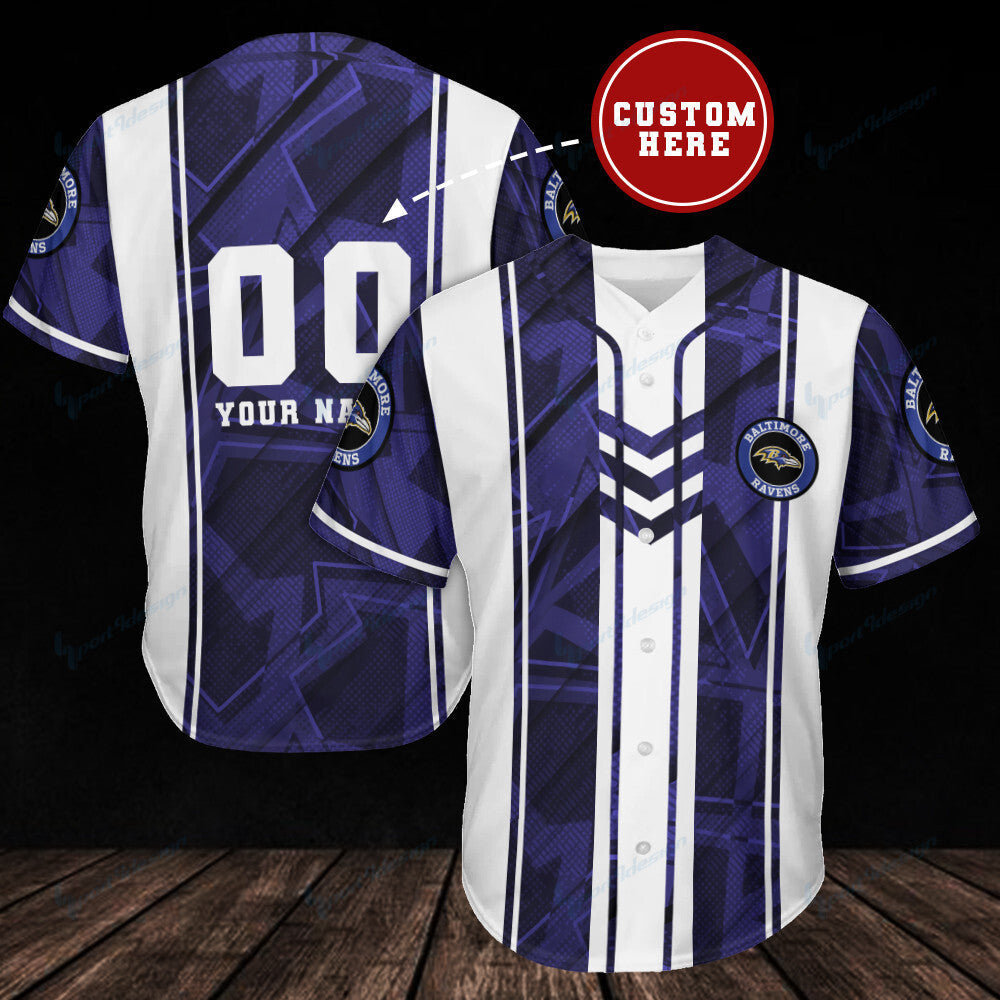 Baltimore Ravens Personalized Baseball Jersey BG252
