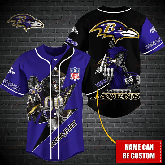 Baltimore Ravens Personalized Baseball Jersey BG469