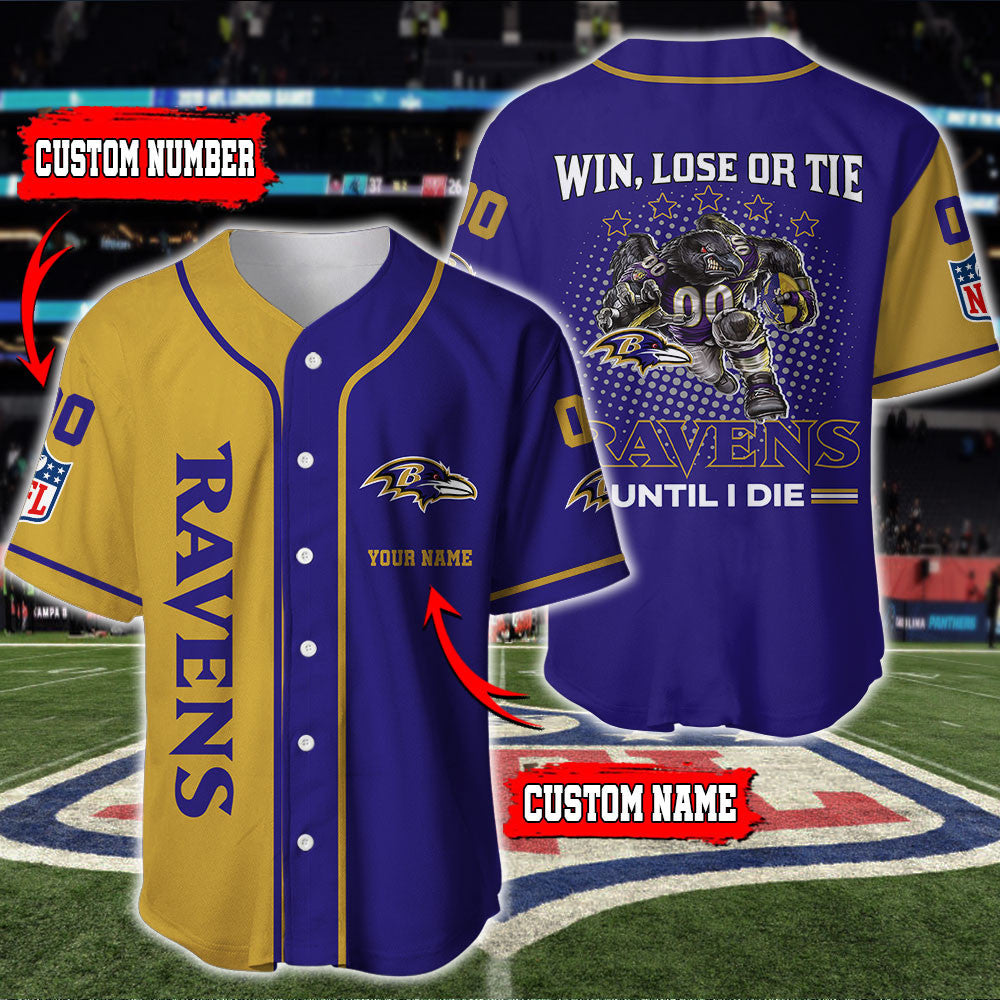 Baltimore Ravens Personalized Baseball Jersey BG564