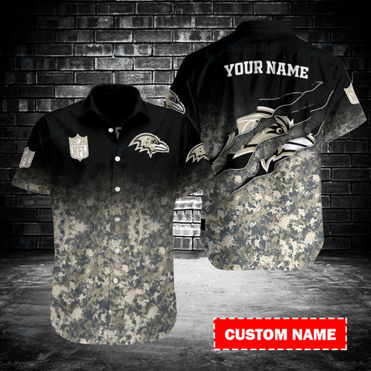 Baltimore Ravens Personalized Button Shirt BB057