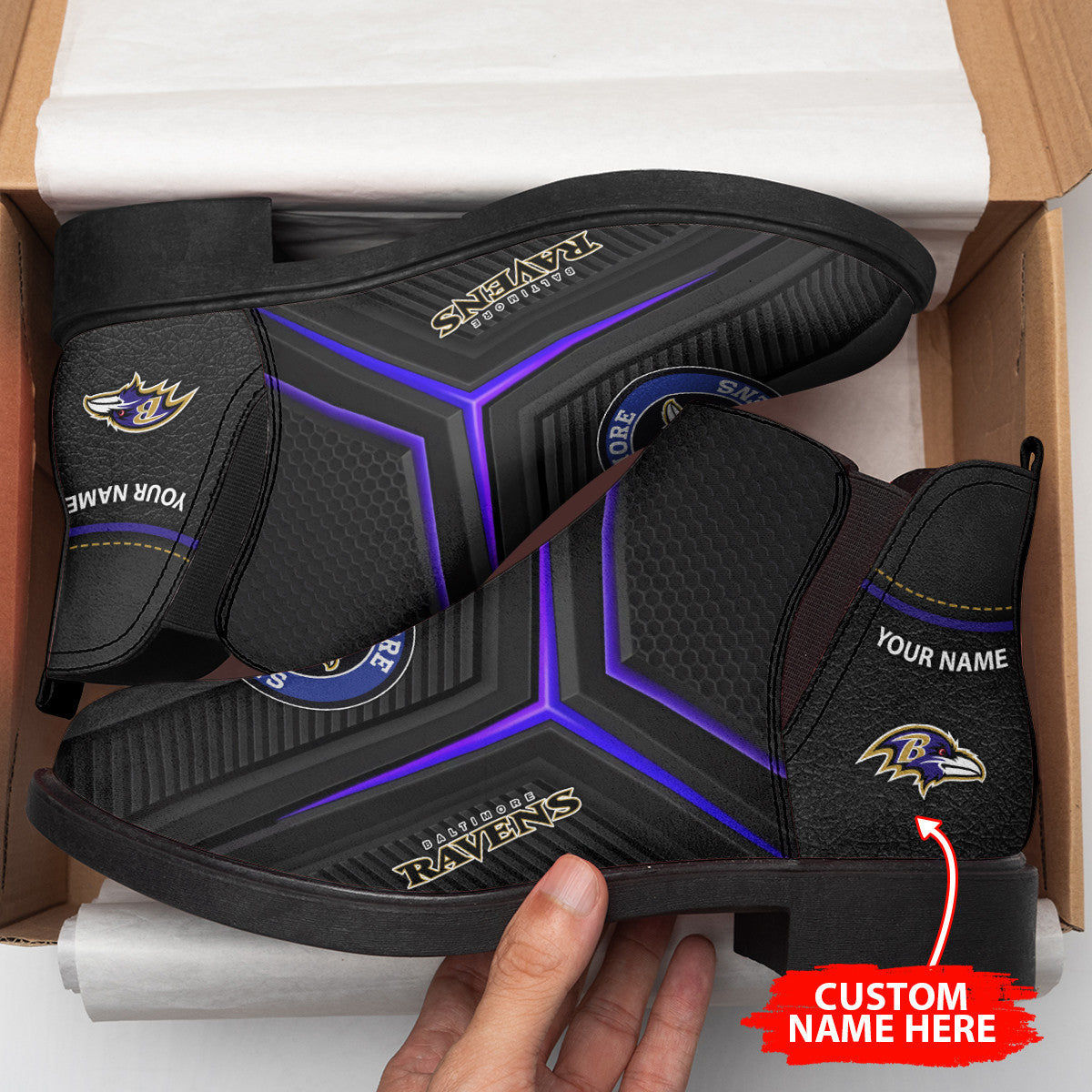 Baltimore Ravens Personalized Comfort & Fashion Short Boots BG121