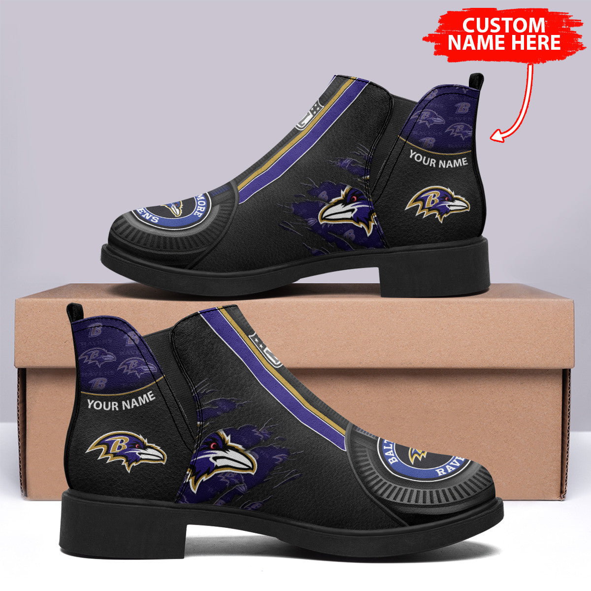 Baltimore Ravens Personalized Comfort & Fashion Short Boots BG80