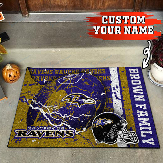 Baltimore Ravens Personalized Doormat BG03
