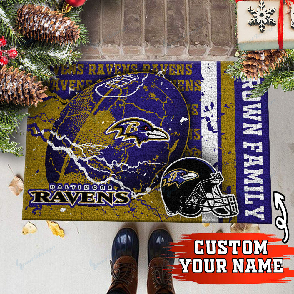 Baltimore Ravens Personalized Doormat BG03