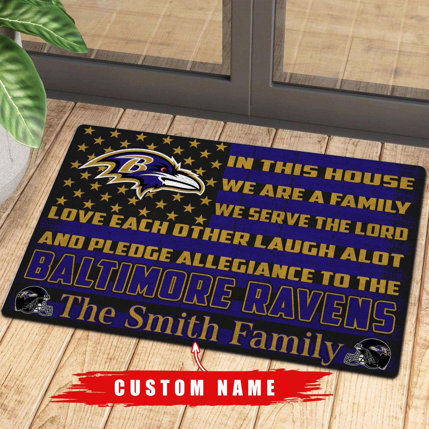Baltimore Ravens Personalized Doormat BG286