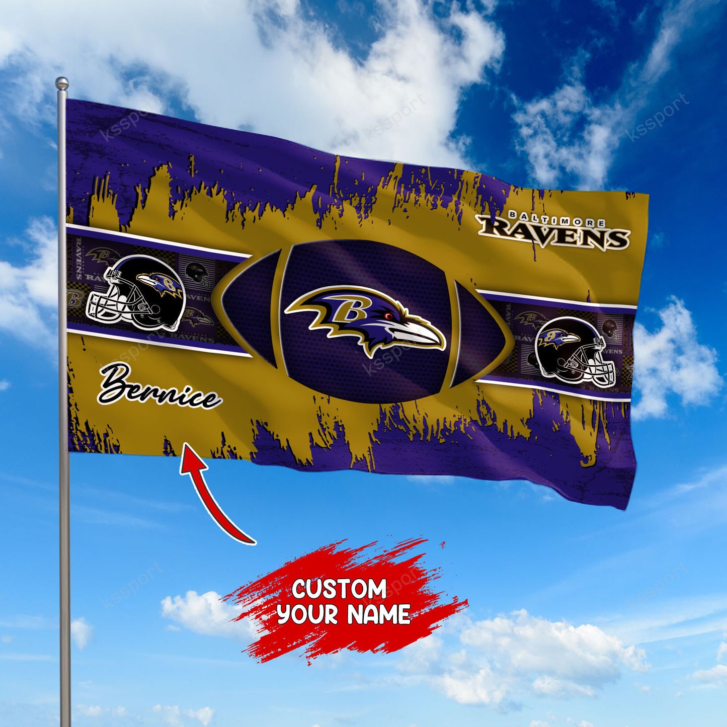 Baltimore Ravens Personalized Flag 375