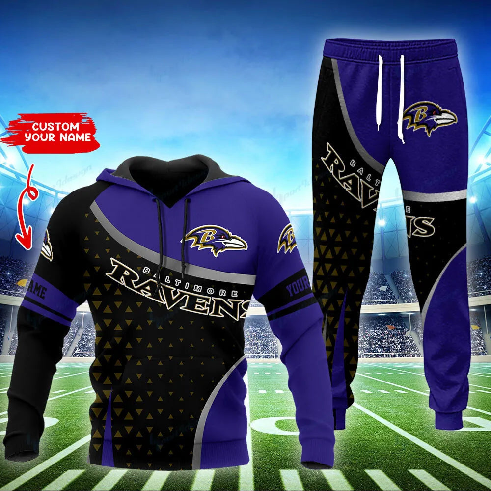 Baltimore Ravens Personalized Hoodie and Jogger Set Hoodie BG861