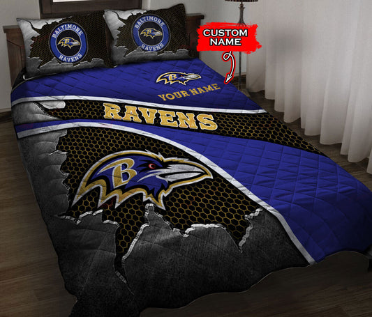 Baltimore Ravens Personalized Quilt Set BG118