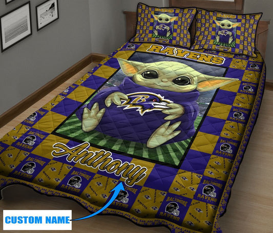 Baltimore Ravens Personalized Quilt Set BG35