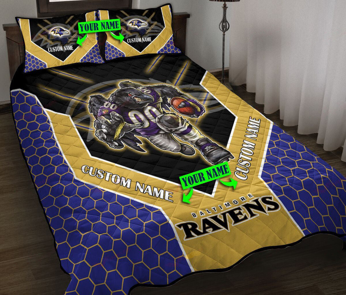 Baltimore Ravens Personalized Quilt Set BG83