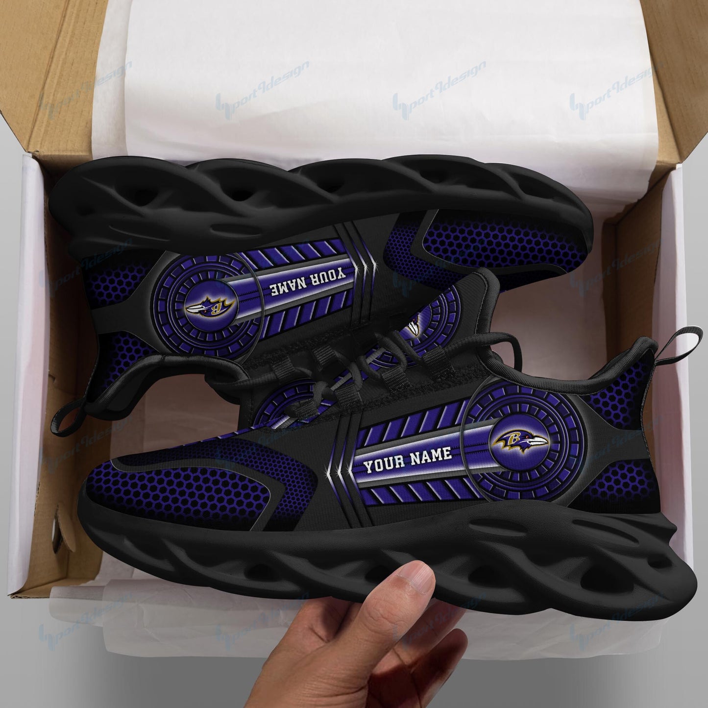 Baltimore Ravens Personalized Running Sneakers SPD172
