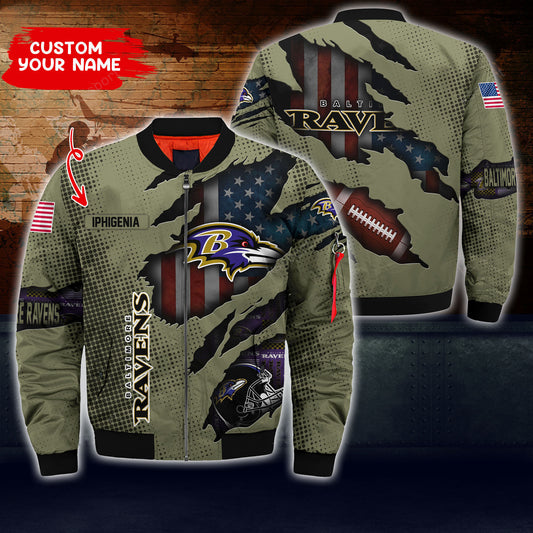 Baltimore Ravens Personalized Thick Bomber Jacket CS42